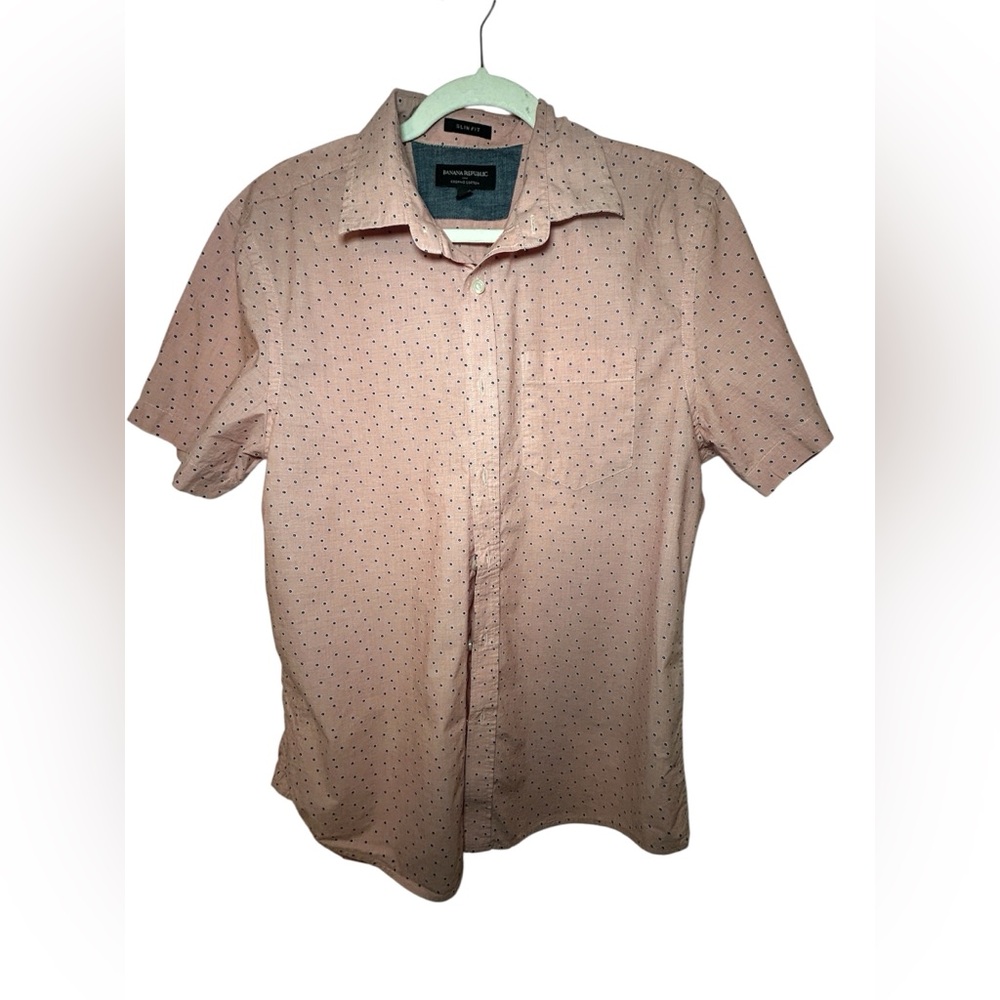 Men's Banana Republic Pink Polka Dot Slim Fit Shirt